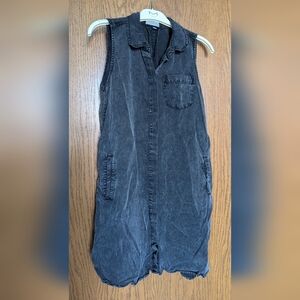 Thread & Supply Black Sleeveless Denim Dress